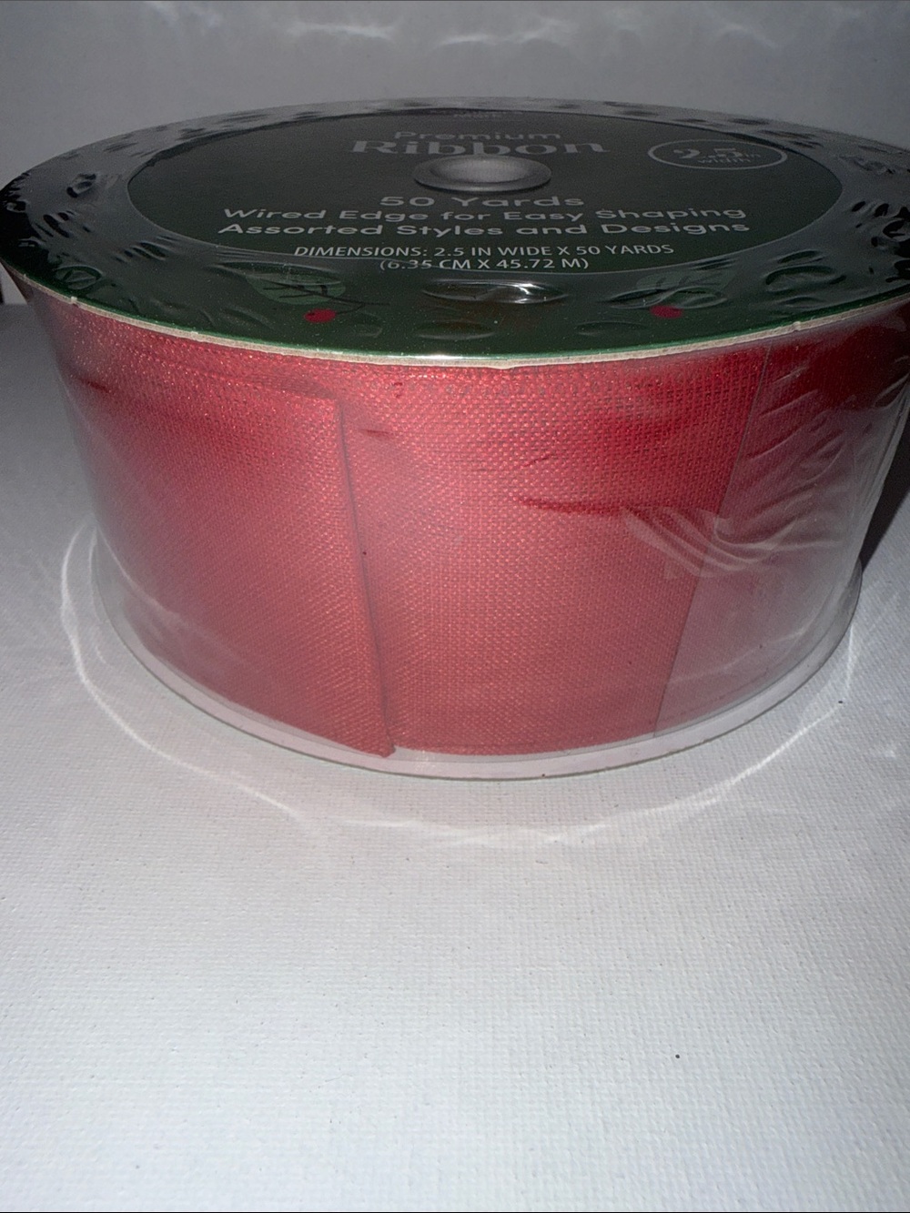 Member's Mark Red Premium Wired-Edge Holiday Ribbon - 50 Yards